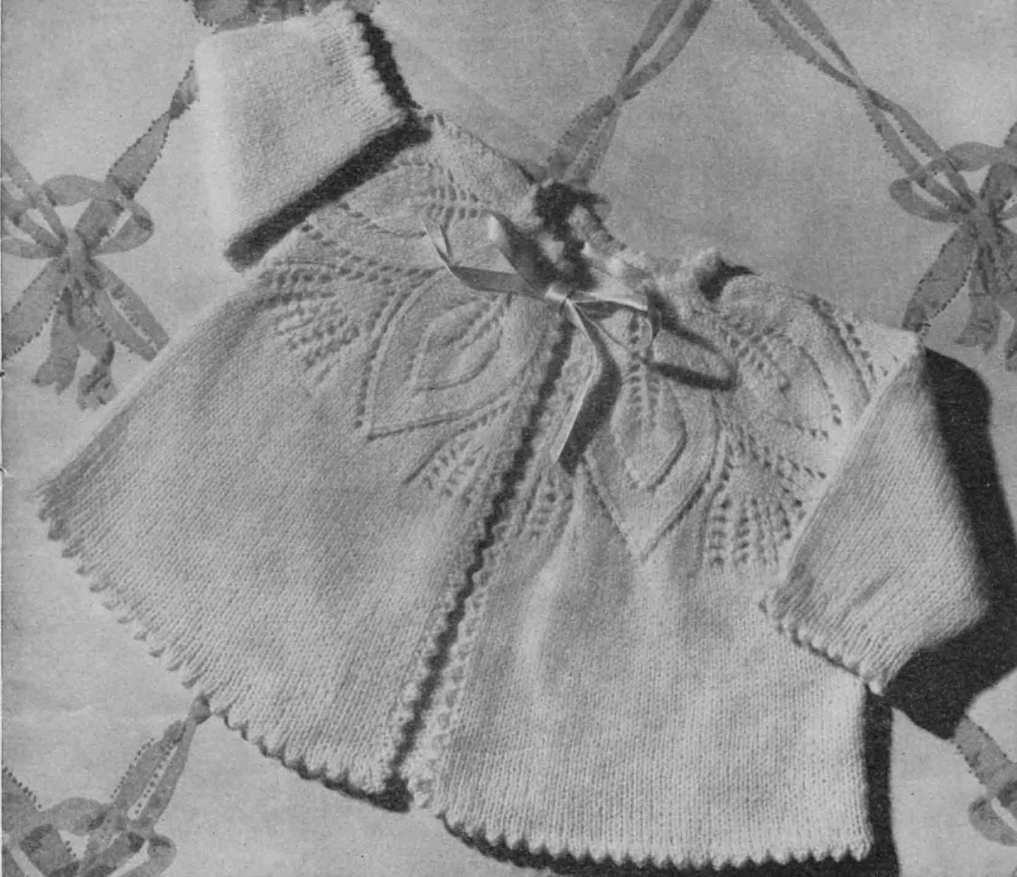 Vintage Baby Matinee Coat in 3 Style's, 1-9 months, Baby Wool, Knitting Pattern, 50s (PDF) P&B 363