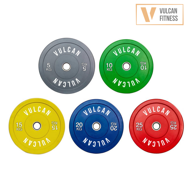 VULCAN Commercial Power Cage, Olympic Barbell, 150kg Colour Bumper Weight Plates & Commercial FID Bench | ESTIMATED DISPATCH 24-JAN