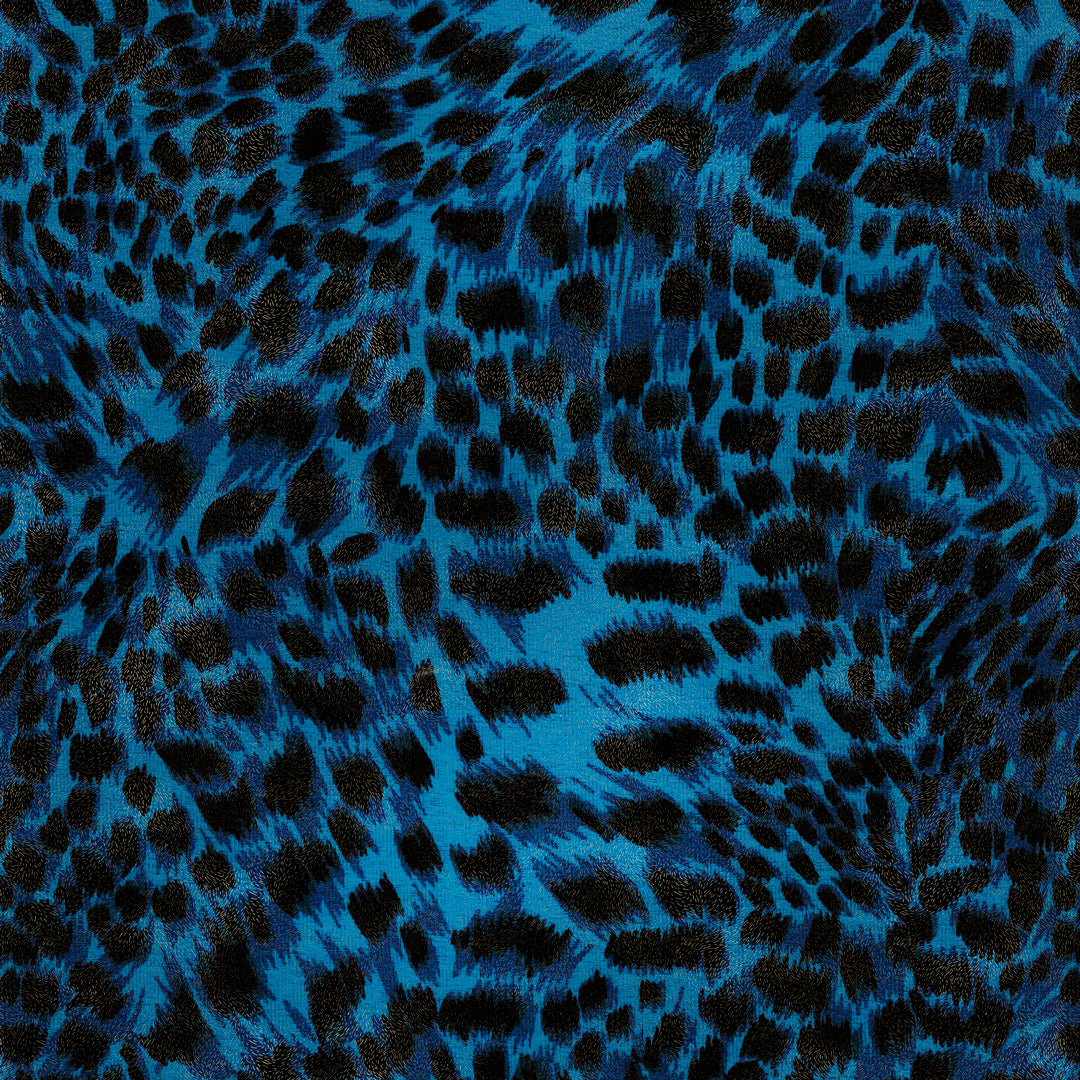 Lady Leopard Wallpaper in Cobalt Blue