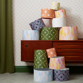  Upcycle a lampshade with leftover wallpaper