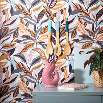 Animal Instinct Wallpaper in Ochre and Pink – Lust Home