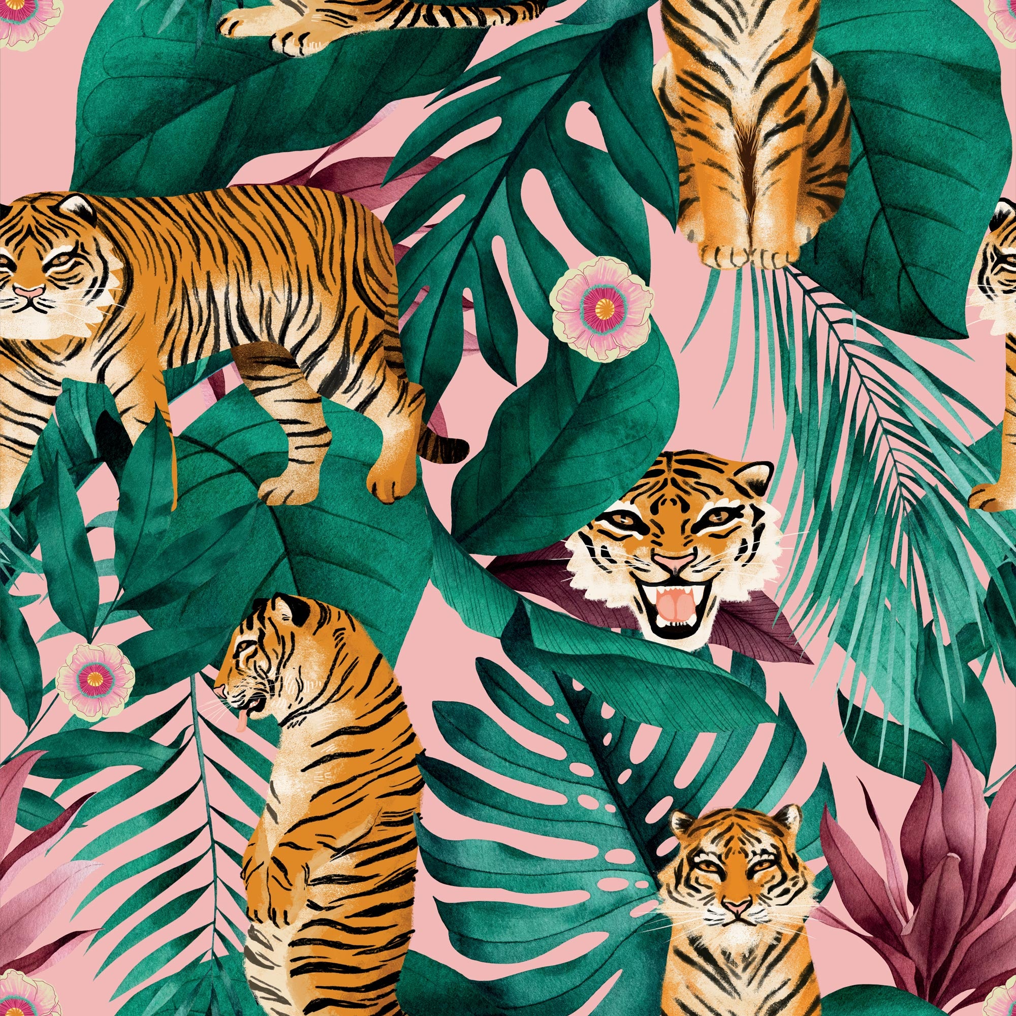 Jungle Is Massive Wallpaper in Sweet Pink | Lust Home