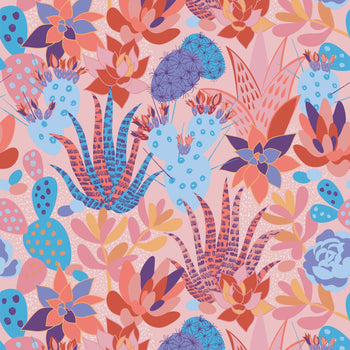 Garden of Eden Wallpaper in Mustard, Sky Blue and Terracotta