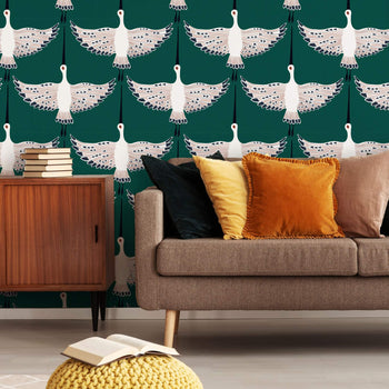 Lady Leopard Wallpaper in Emerald – Lust Home