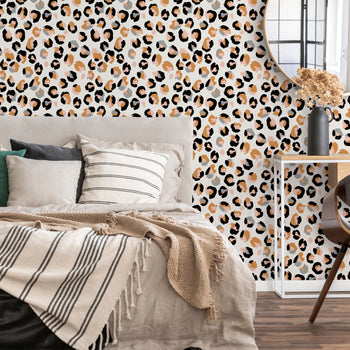Lady Leopard Wallpaper in Golden Tan and Black – Lust Home