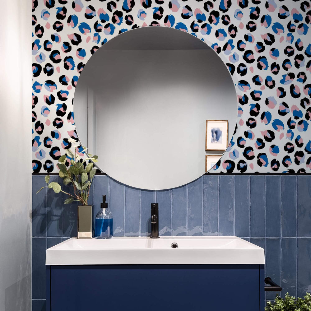 Wild Thing Wallpaper in Cobalt Blue and Bubblegum Pink | Lust Home