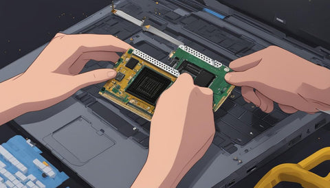 ram being installed on a laptop