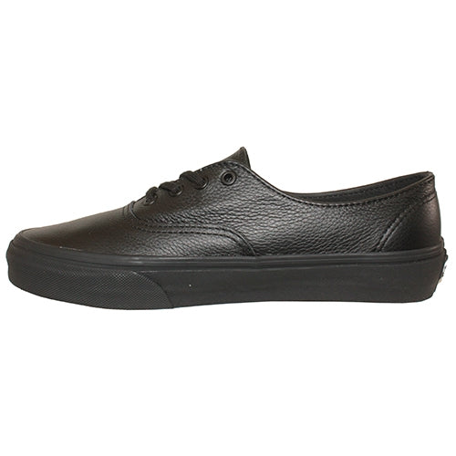 vans authentic black leather mono