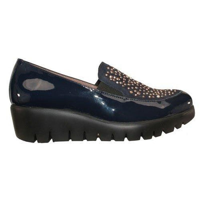 navy wedge loafers