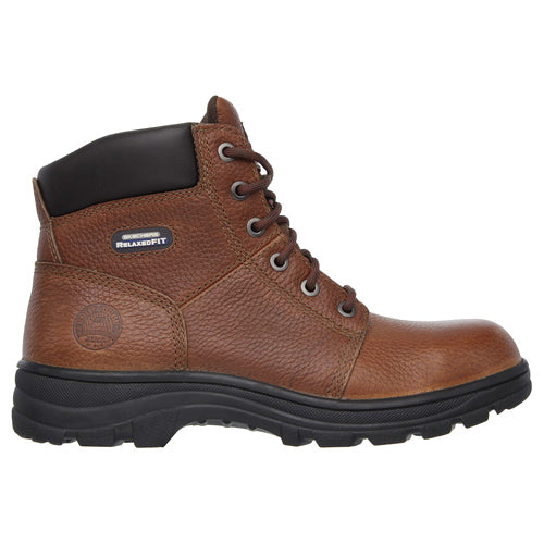 Skechers Steel Toe Cap Work Boots - 77009EC - Brown - Greenes Shoes