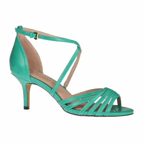 teal strappy heels