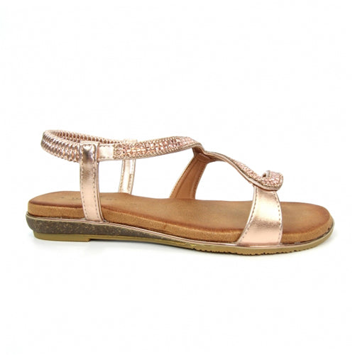 Lunar Flat Sandals - Emilia - Rose Gold 