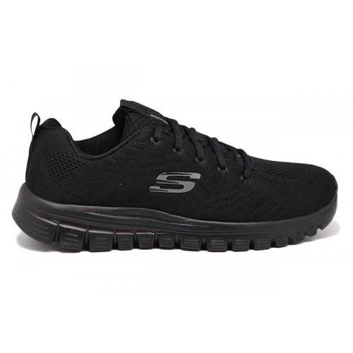 sketchers black womens trainers