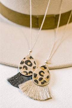 Cheetah Tassel Necklace