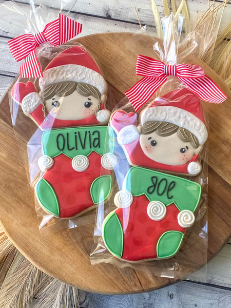 I'm Back!  Personalized Elf Cookies (set of 2)