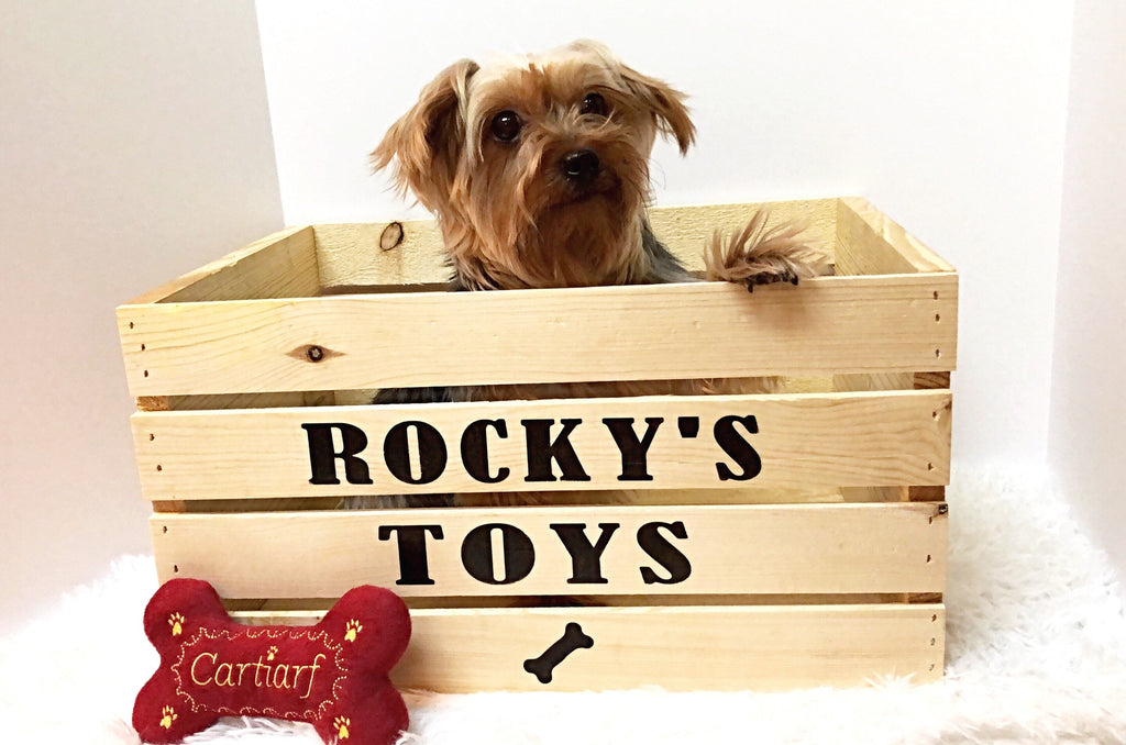 wooden dog toy box