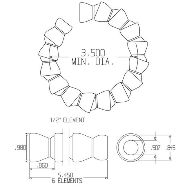 Formed hose L-shape, part no. 695133