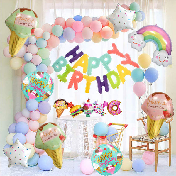 Donuts Theme Birthday Party Decorations Full Set of Balloons & ...