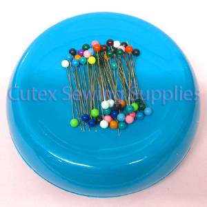 GRABBIT Magnetic Pincushion + 50 Pins / Sewing Pin Holder Cushion