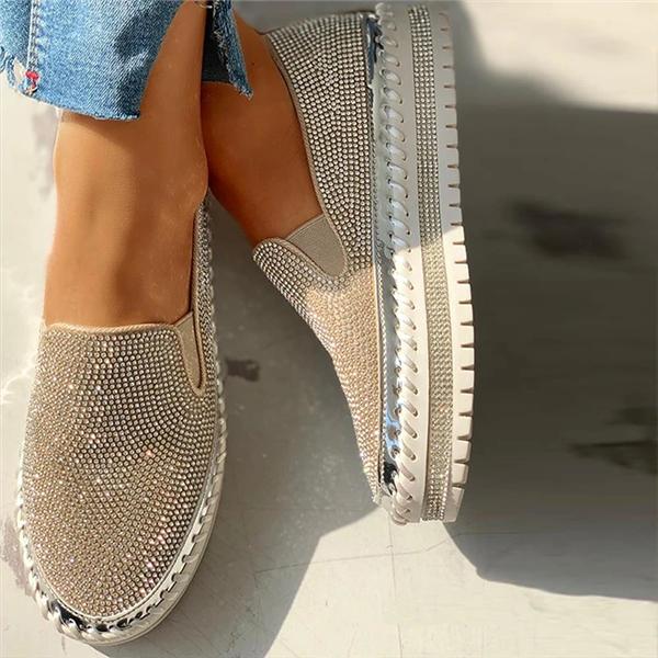 rhinestone loafers womens