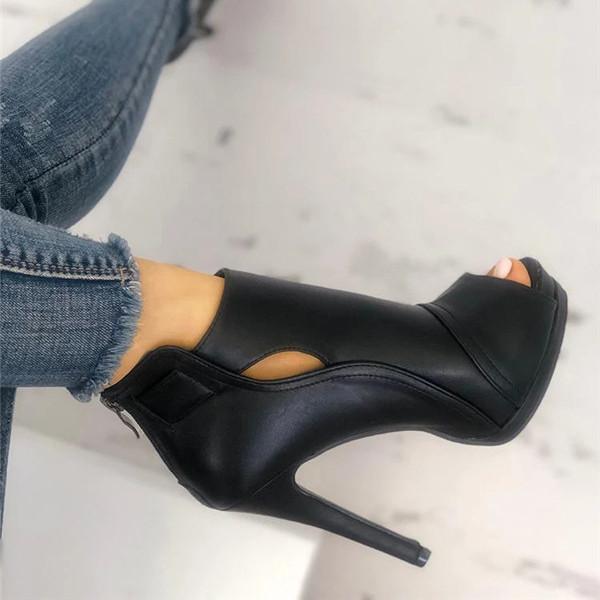 cutout peep toe thin heeled heels