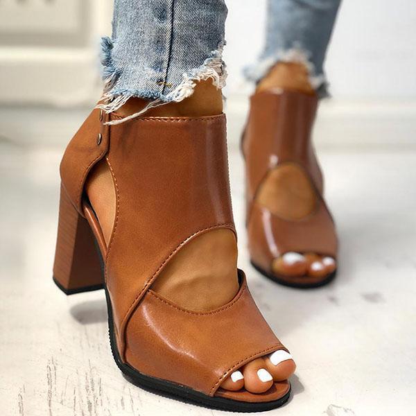 variedshoes cutout peep toe thin heeled heels