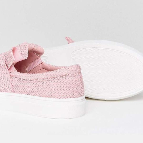 women knitted twist slip on sneakers