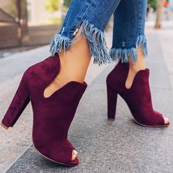 peep toe chunky heels