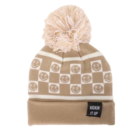 Kids Bonton Checkerboard Beanie