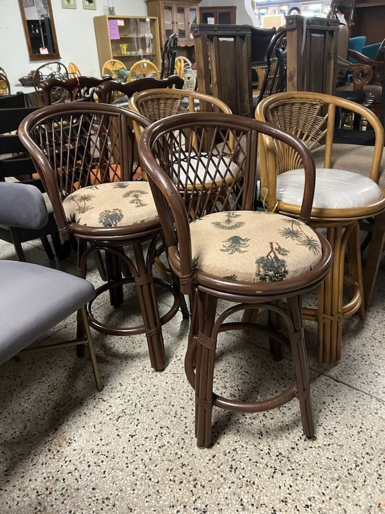 SET OF 2 - Bamboo Counter Stool's