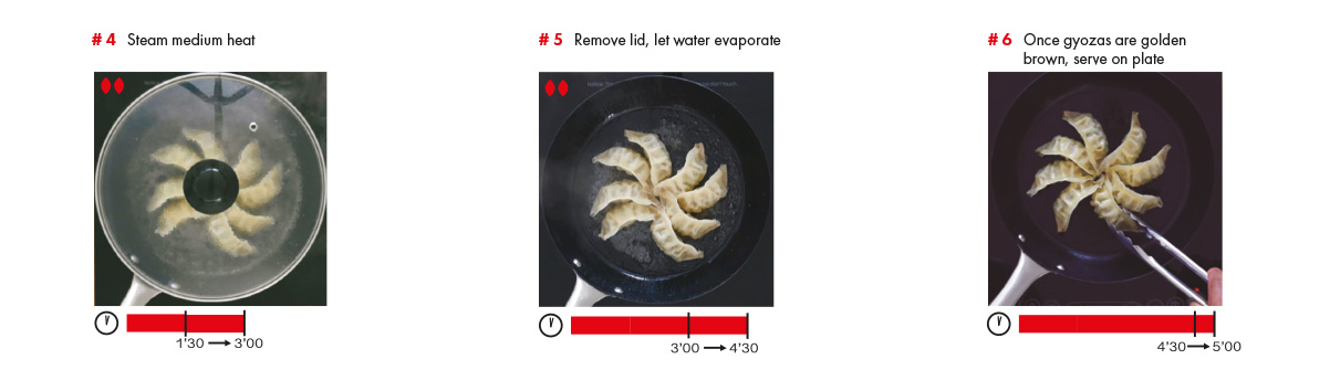 Step 4 - 6 to cook Gyoza