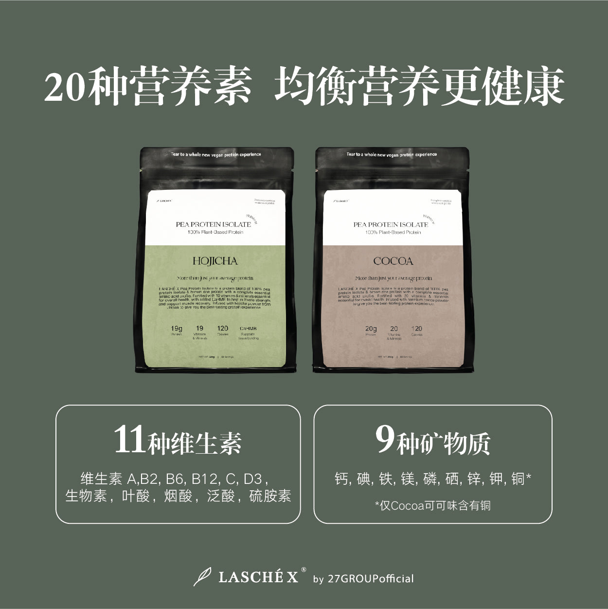 Lasché X 蛋白粉的20种营养素