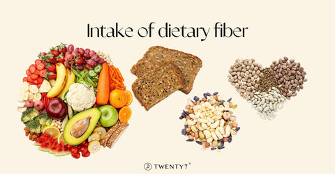 Dietary Fibers: Such as fruits and vegetables, whole grain breads, nuts and seeds, beans and lentils