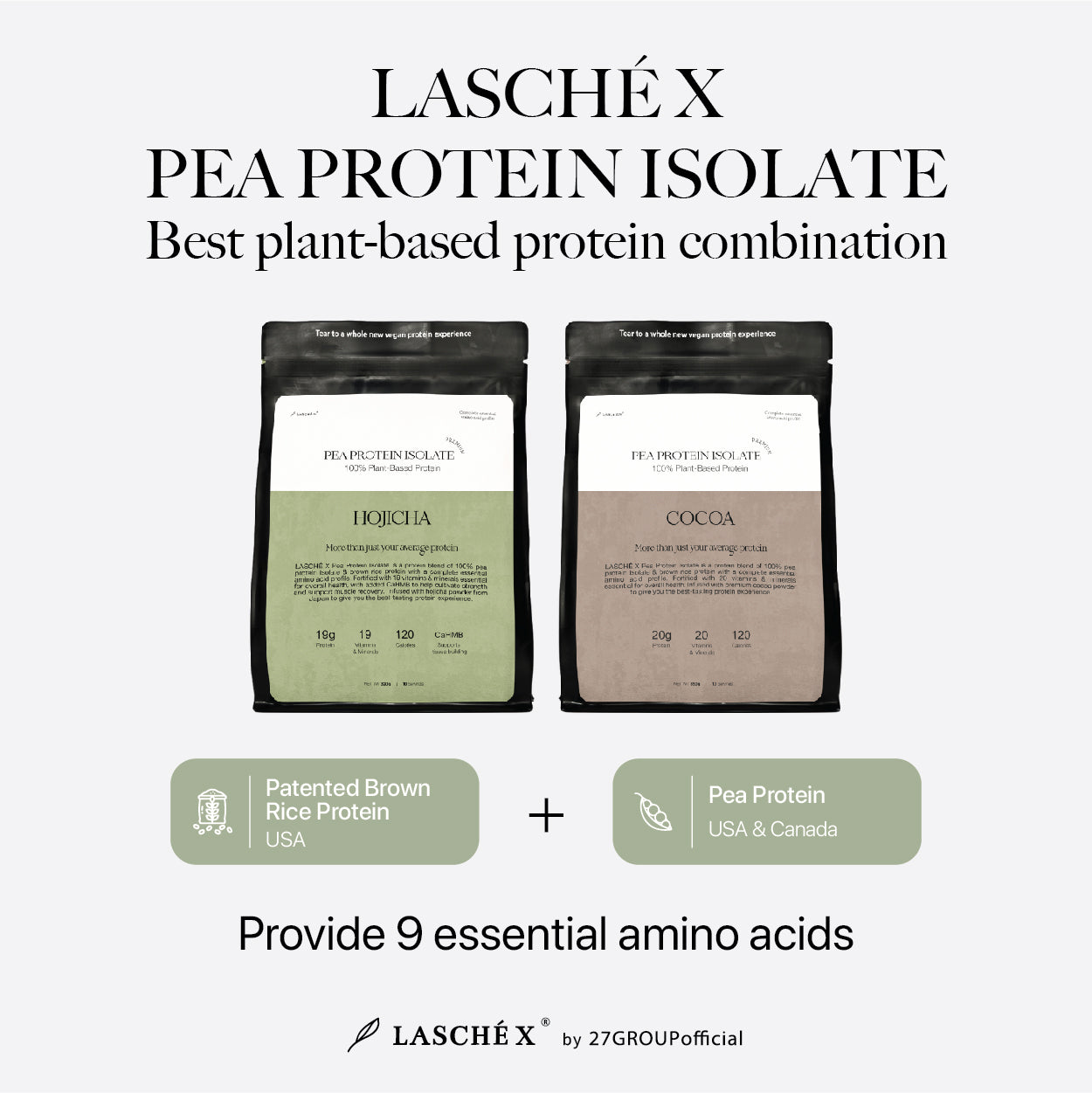 Pea protein and Brown rice protein best plant-based protein combination