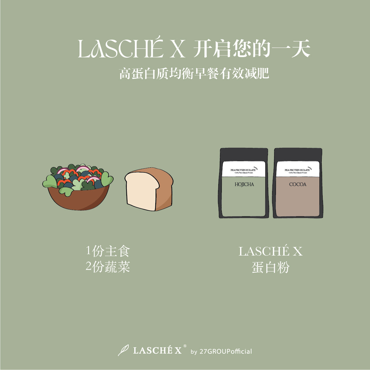 LaschéX蛋白粉 高蛋白早餐