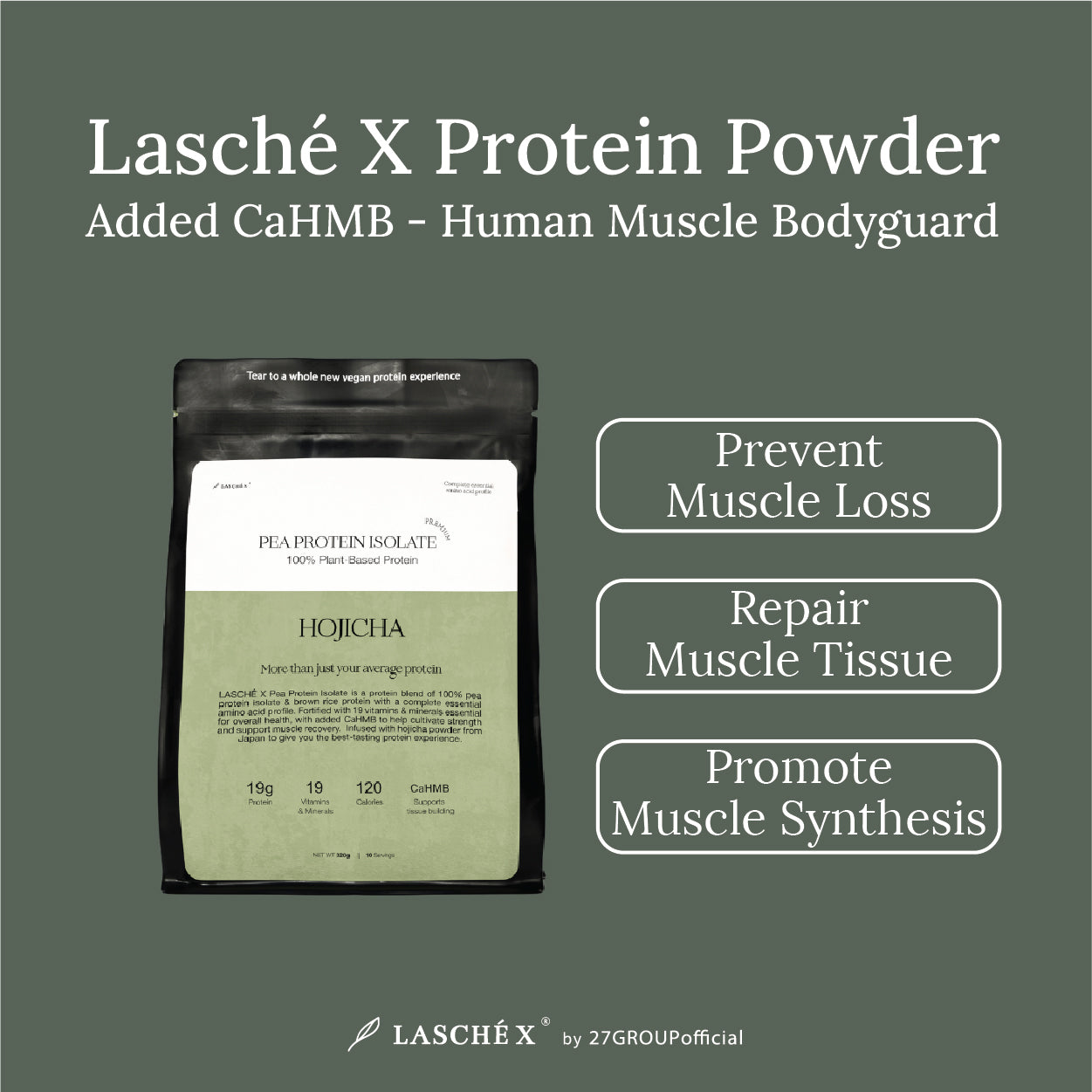 Lasché X Protein Powder with CaHMB helps muscle recovery 