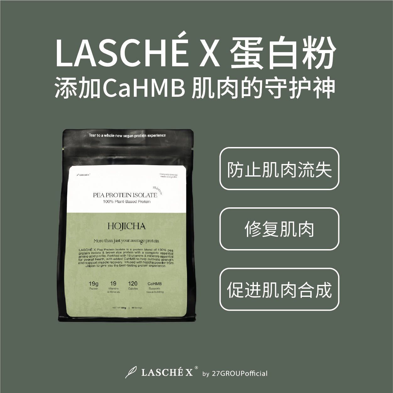 Lasché X 蛋白粉添加CaHMB 修复肌肉