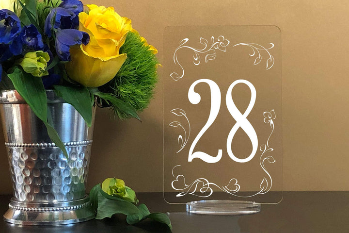 Snowflake Round Table Numbers with stand – Elation Factory Co