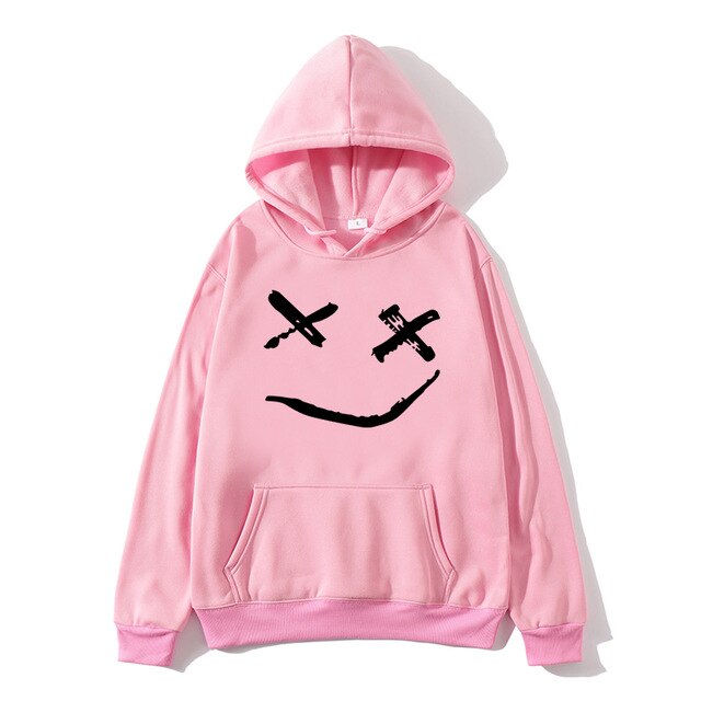 smile print hoodie