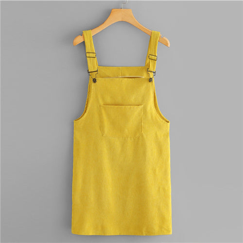 yellow dress overalls