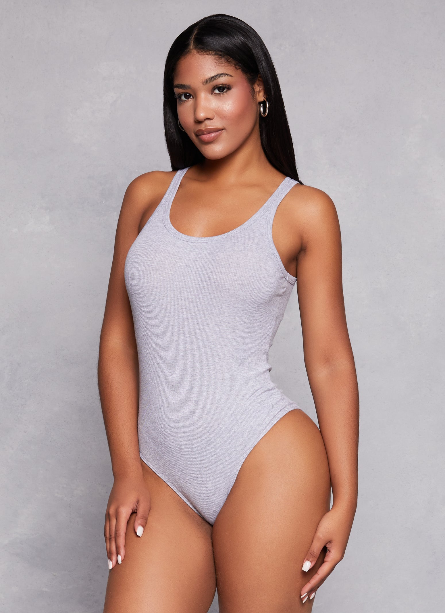 Womens Basic Scoop Neck Tank Bodysuit,