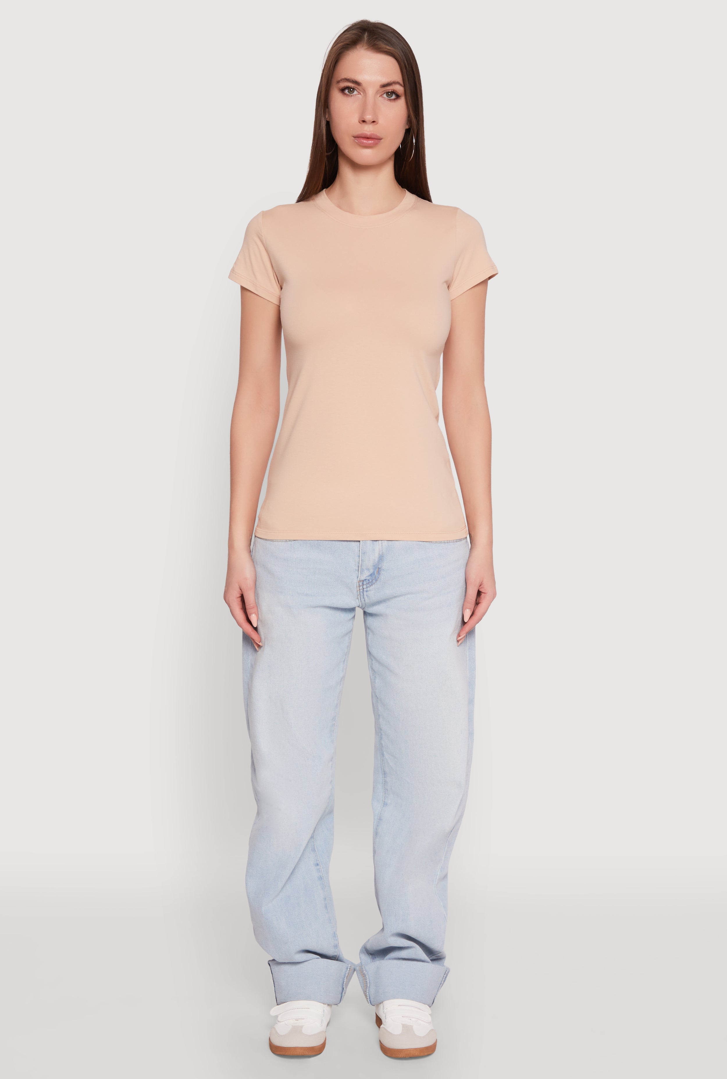 Womens High Neck Short Sleeve Tee,