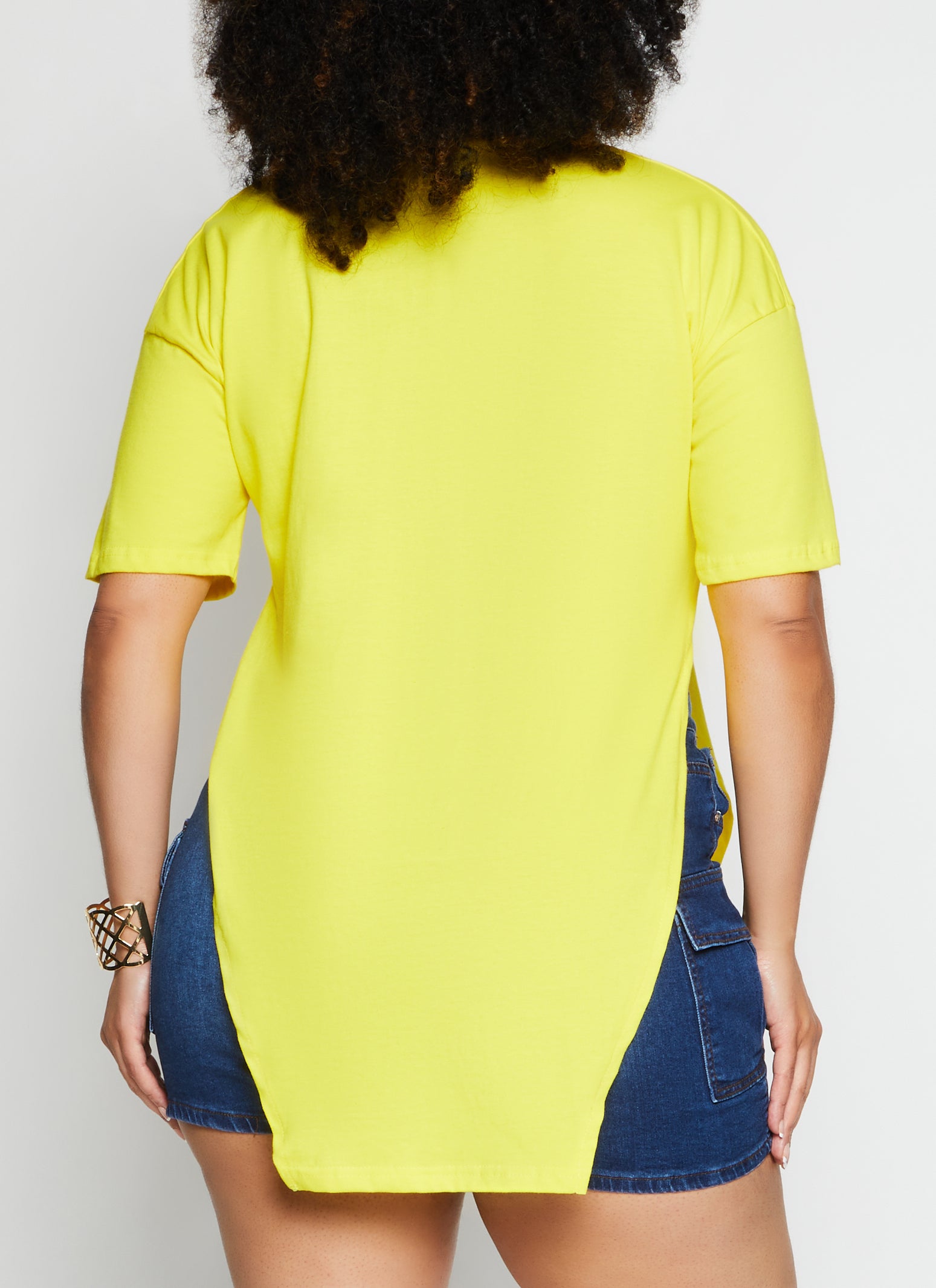 Womens Plus Size Living My Best Life Graphic Top, Yellow, Size 3X