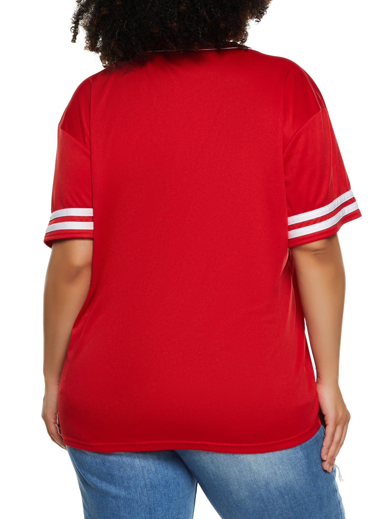 Womens Plus Size Angel Baseball Shirt, Red, Size 4X