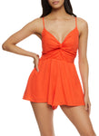 V-neck Smocked Sleeveless Romper