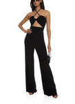 Womens Keyhole Halter Jumpsuit, ,