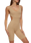 Womens Cut Out Waist Scoop Neck Bodycon Romper, ,