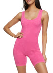 Womens Seamless Rib Knit Scoop Neck Romper, ,