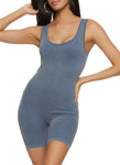 Womens Seamless Rib Knit Scoop Neck Romper, ,