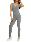 Womens Seamless Ribbed Scoop Neck Catsuit, ,